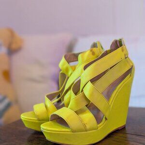 neon platform sandal